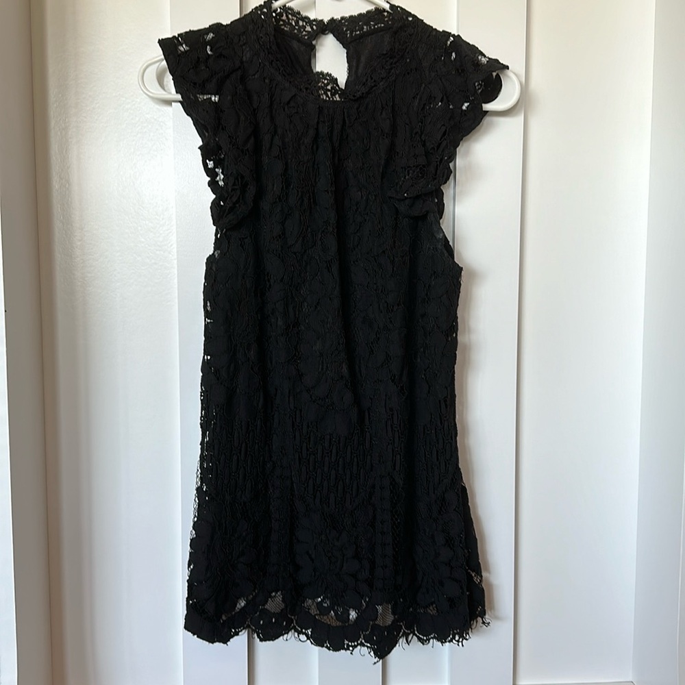 Black Lace Sleeveless Top - Sz 0